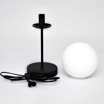 Candeeiro de mesa MOON 1xE27/15W/230V preto