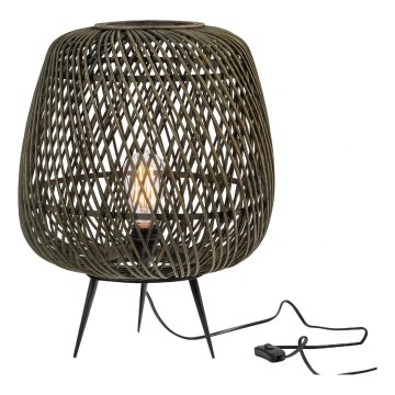 Candeeiro de mesa MOZA 1xE27/60W/230V bambu verde