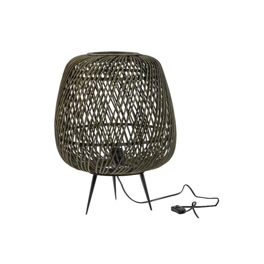 Candeeiro de mesa MOZA 1xE27/60W/230V bambu verde