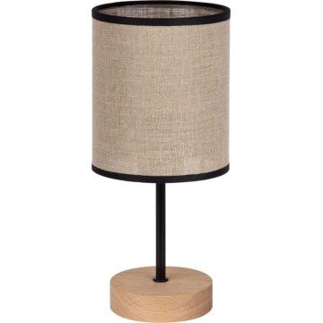 Candeeiro de mesa NEGRO 1xE27/25W/230V carvalho