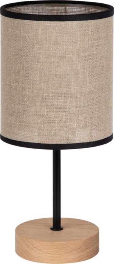 Candeeiro de mesa NEGRO 1xE27/25W/230V carvalho