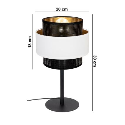 Candeeiro de mesa NESS 1xE27/60W/230V preto/branco