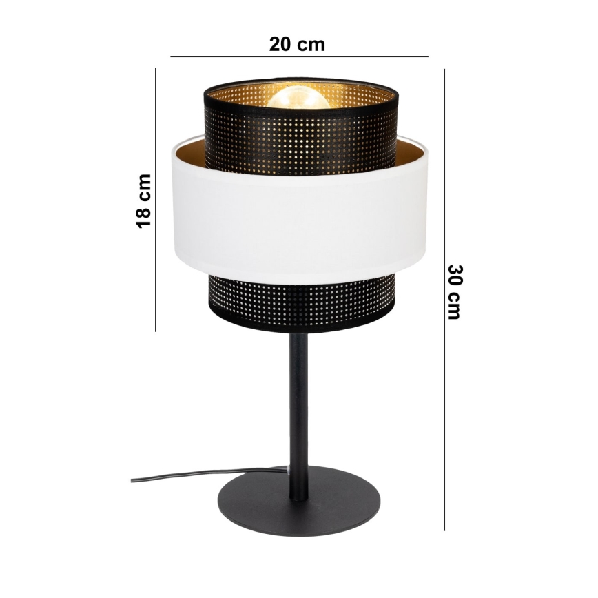 Candeeiro de mesa NESS 1xE27/60W/230V preto/branco