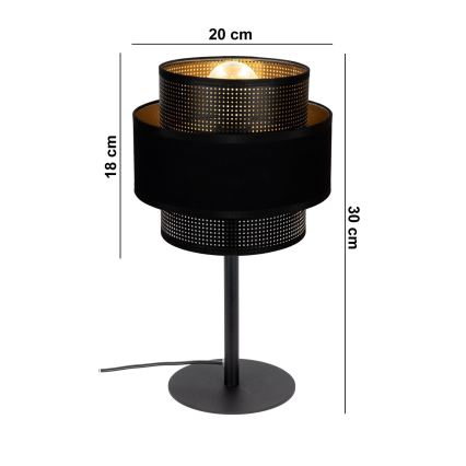 Candeeiro de mesa NESS 1xE27/60W/230V preto