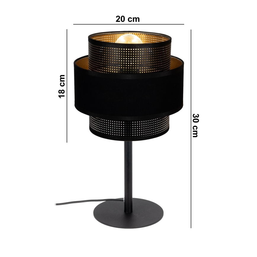Candeeiro de mesa NESS 1xE27/60W/230V preto