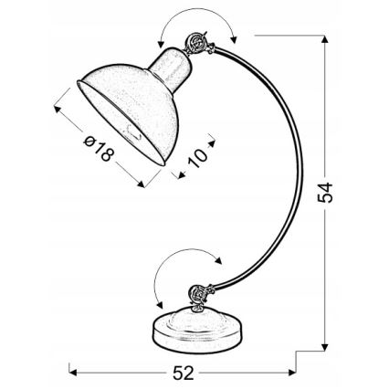 Candeeiro de mesa OLD 1xE27/40W/230V branco