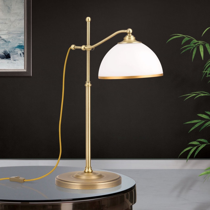 Candeeiro de mesa OLD LAMP 1xE27/40W/230V 65 cm branco/latão