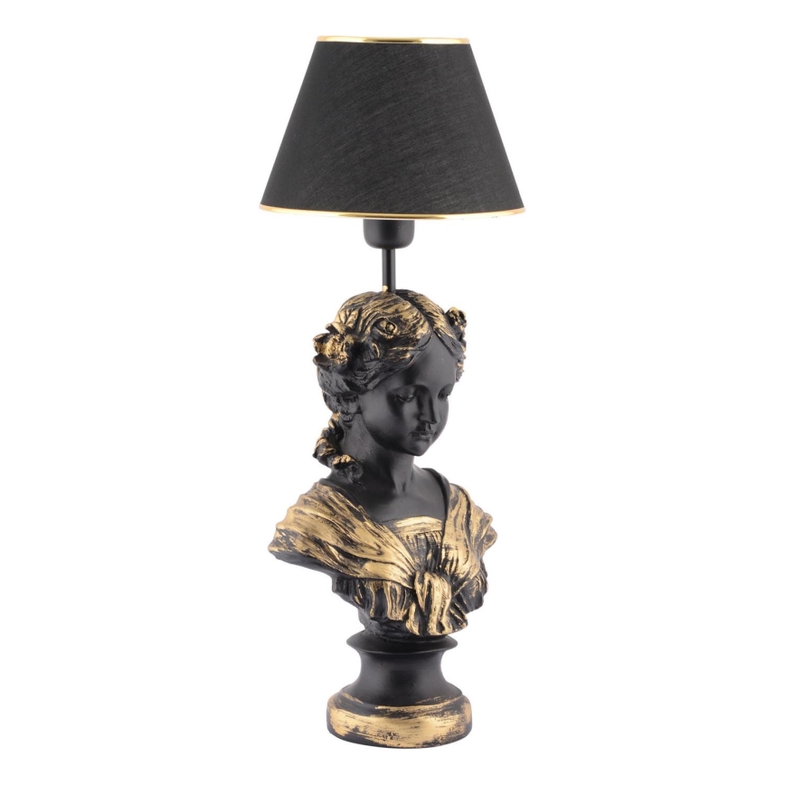Candeeiro de mesa OPELYA 1xE27/40W/230V preto/dourado