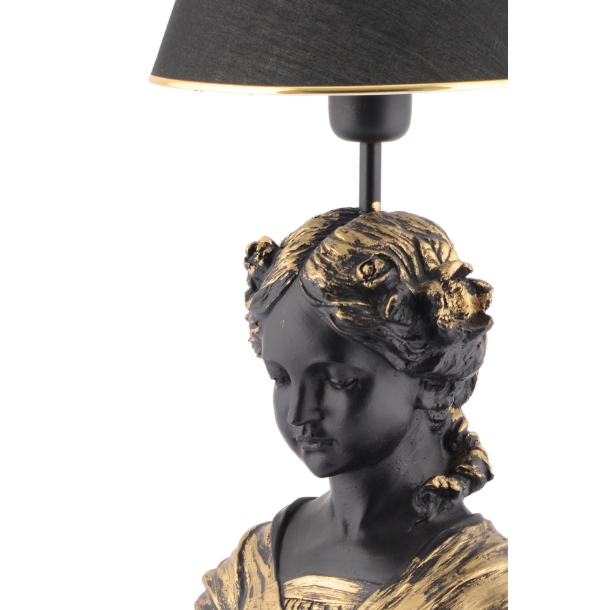 Candeeiro de mesa OPELYA 1xE27/40W/230V preto/dourado
