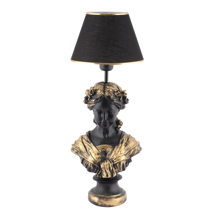 Candeeiro de mesa OPELYA 1xE27/40W/230V preto/dourado