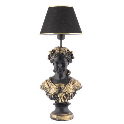 Candeeiro de mesa OPELYA 1xE27/40W/230V preto/dourado
