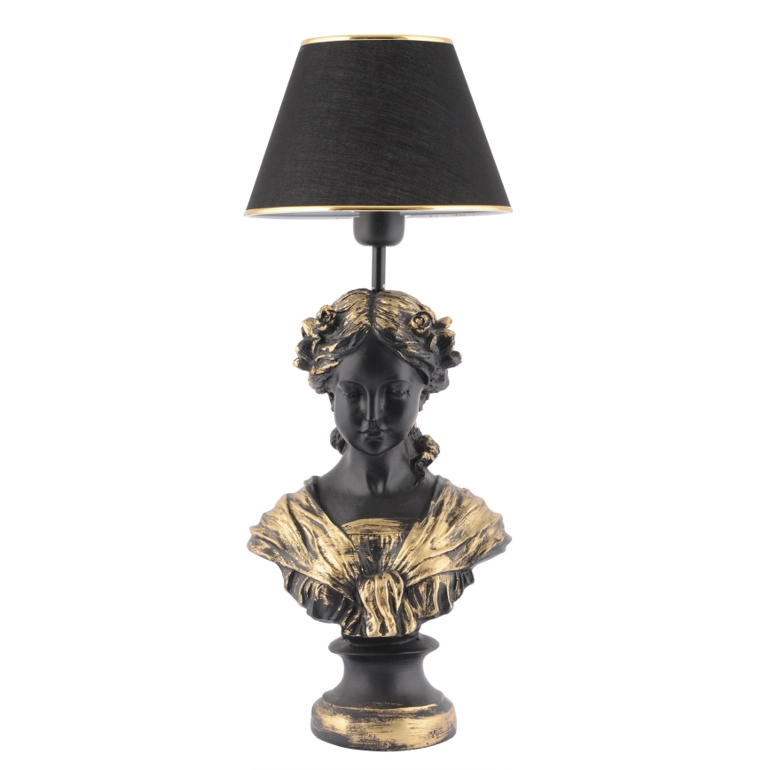 Candeeiro de mesa OPELYA 1xE27/40W/230V preto/dourado