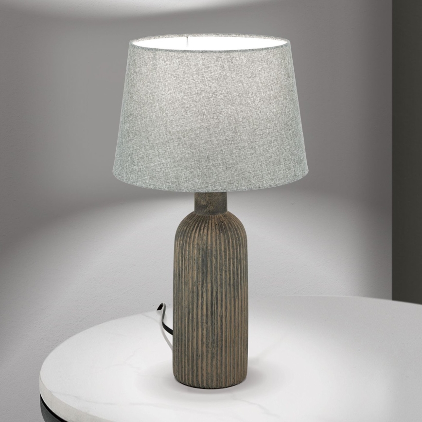 Candeeiro de mesa ORCHID 1xE27/40W/230V cerâmica castanho/cinzento