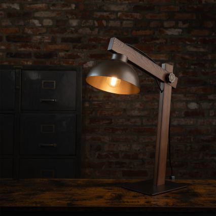 Candeeiro de mesa OSLO 1xE27/15W/230V nogueira/castanho