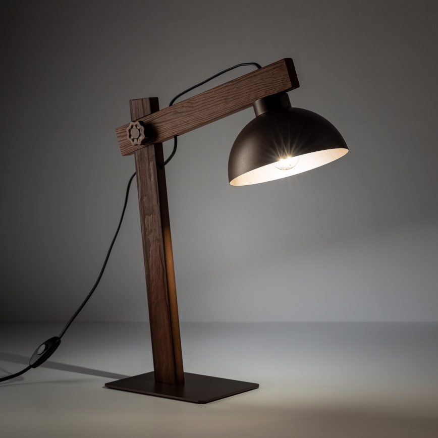 Candeeiro de mesa OSLO 1xE27/15W/230V nogueira/castanho