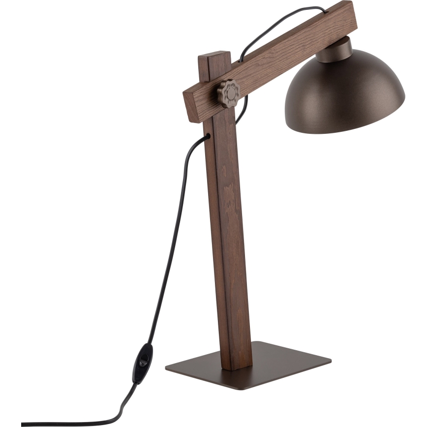 Candeeiro de mesa OSLO 1xE27/15W/230V nogueira/castanho