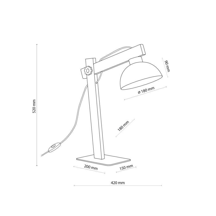 Candeeiro de mesa OSLO 1xE27/15W/230V pinho/branco