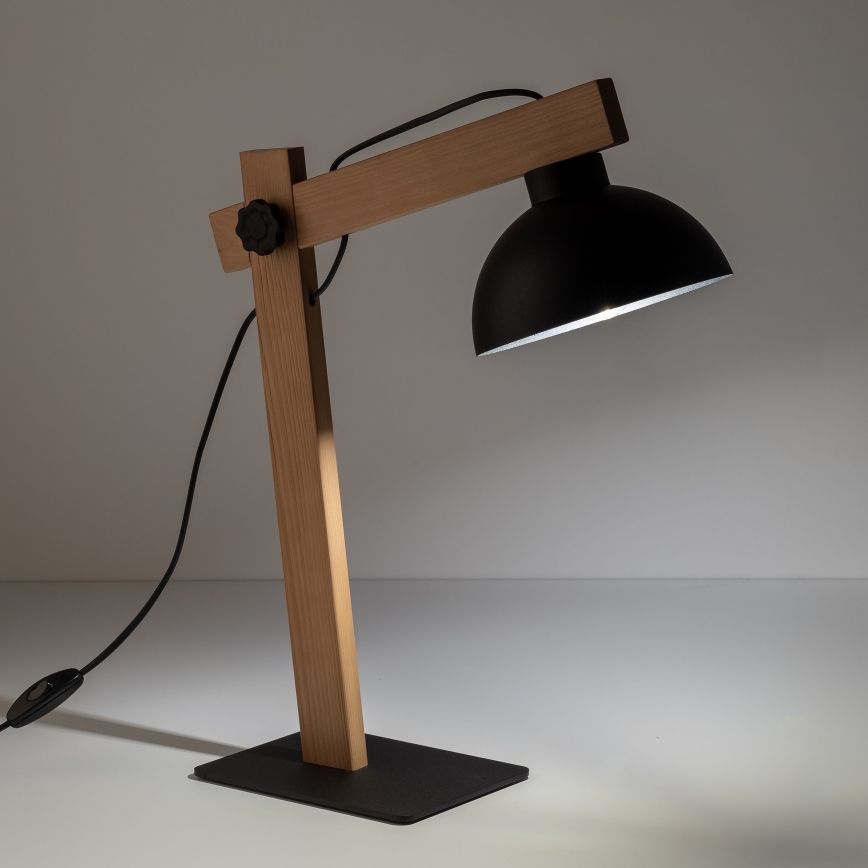 Candeeiro de mesa OSLO 1xE27/15W/230V pinho/preto