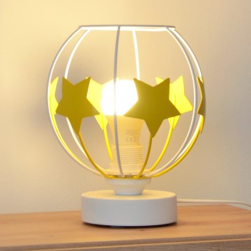 Candeeiro de mesa para crianças STARS 1xE27/15W/230V amarelo/branco