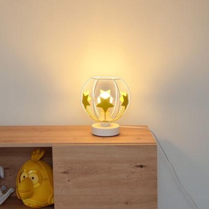 Candeeiro de mesa para crianças STARS 1xE27/15W/230V amarelo/branco