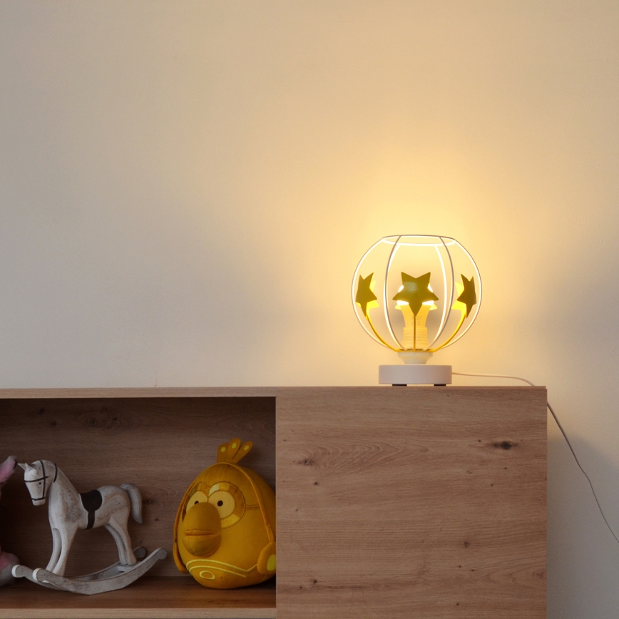 Candeeiro de mesa para crianças STARS 1xE27/15W/230V amarelo/branco