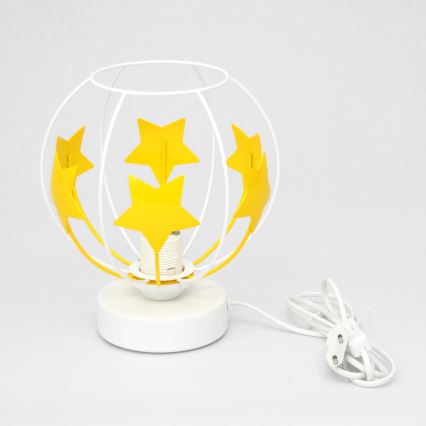 Candeeiro de mesa para crianças STARS 1xE27/15W/230V amarelo/branco