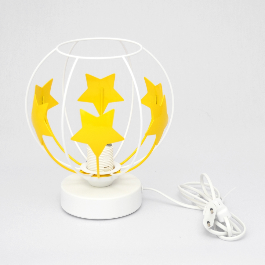 Candeeiro de mesa para crianças STARS 1xE27/15W/230V amarelo/branco