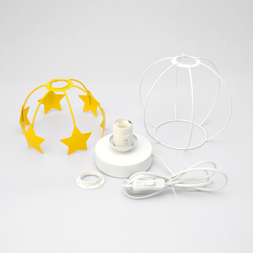 Candeeiro de mesa para crianças STARS 1xE27/15W/230V amarelo/branco