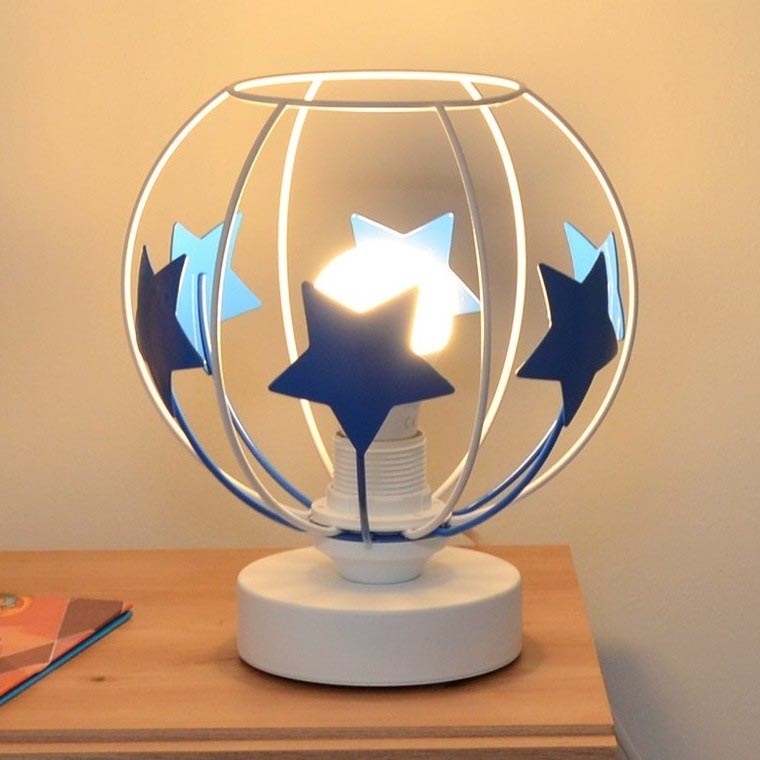 Candeeiro de mesa para crianças STARS 1xE27/15W/230V azul/branco