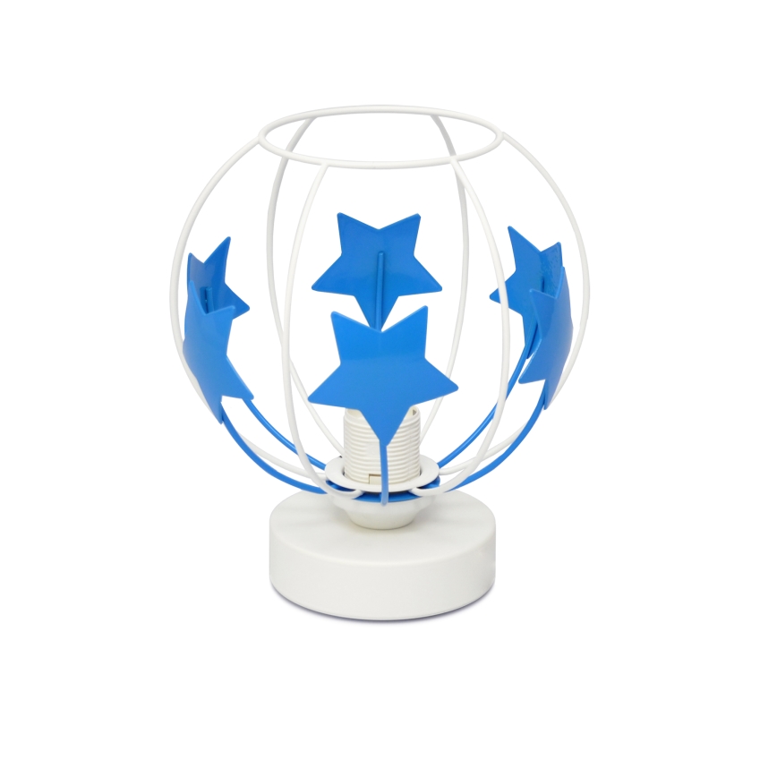 Candeeiro de mesa para crianças STARS 1xE27/15W/230V azul/branco