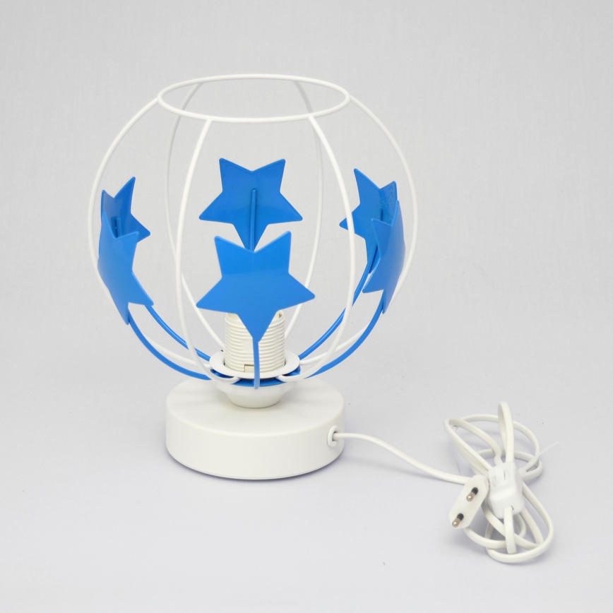 Candeeiro de mesa para crianças STARS 1xE27/15W/230V azul/branco