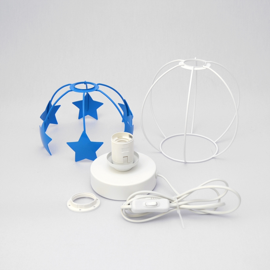 Candeeiro de mesa para crianças STARS 1xE27/15W/230V azul/branco