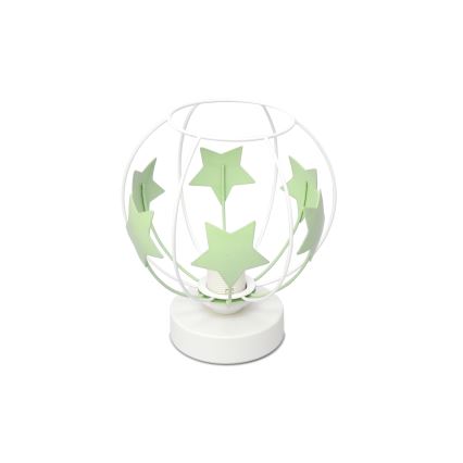 Candeeiro de mesa para crianças STARS 1xE27/15W/230V verde/branco