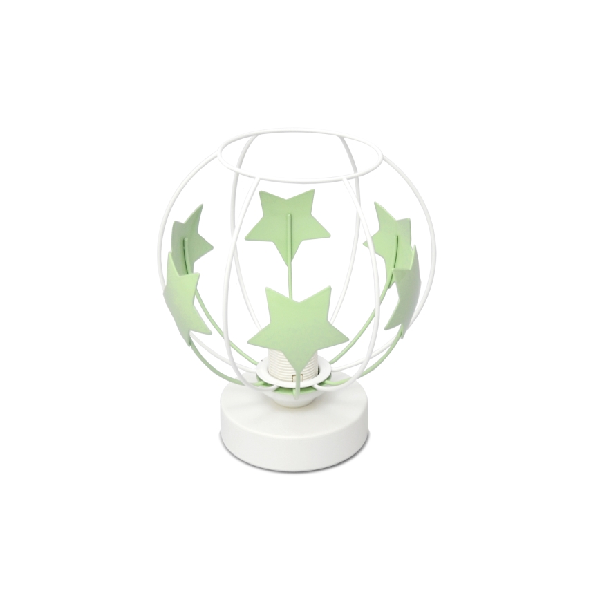 Candeeiro de mesa para crianças STARS 1xE27/15W/230V verde/branco