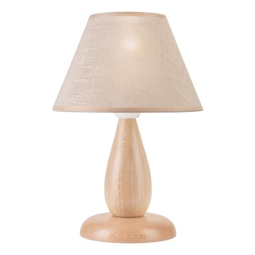 Candeeiro de mesa PERA 1xE27/60W/230V bege/faia