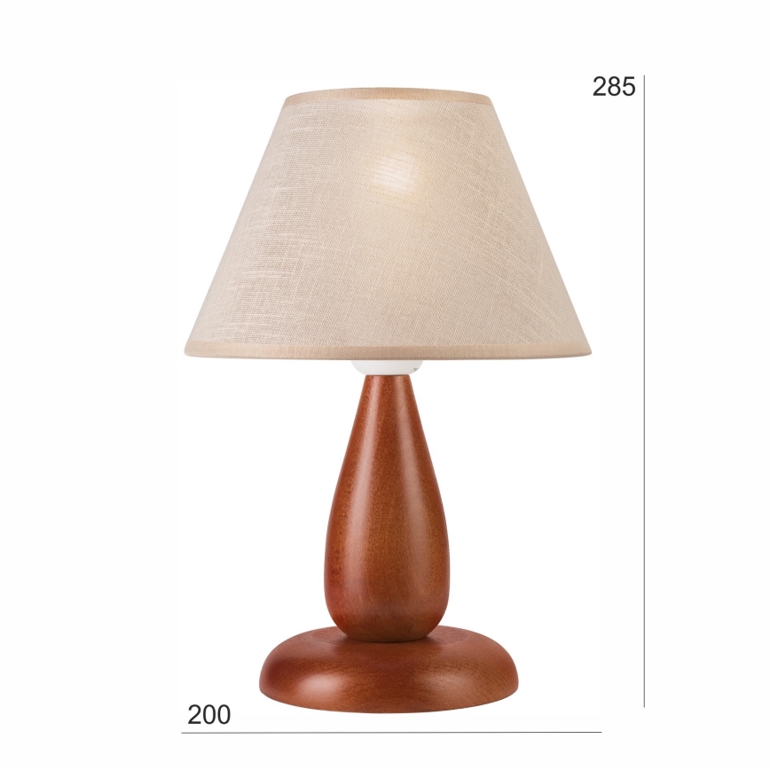 Candeeiro de mesa PERA 1xE27/60W/230V castanho/faia