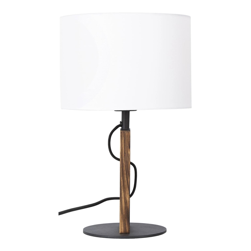 Candeeiro de mesa PINUS 1xE27/40W/230V branco/madeira