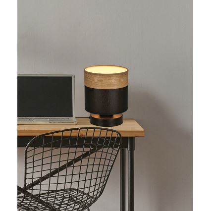 Candeeiro de mesa PORTO 1xE27/60W/230V preto/castanho