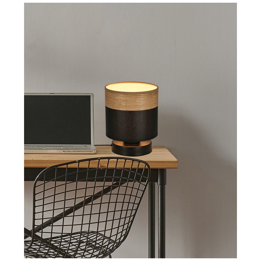 Candeeiro de mesa PORTO 1xE27/60W/230V preto/castanho