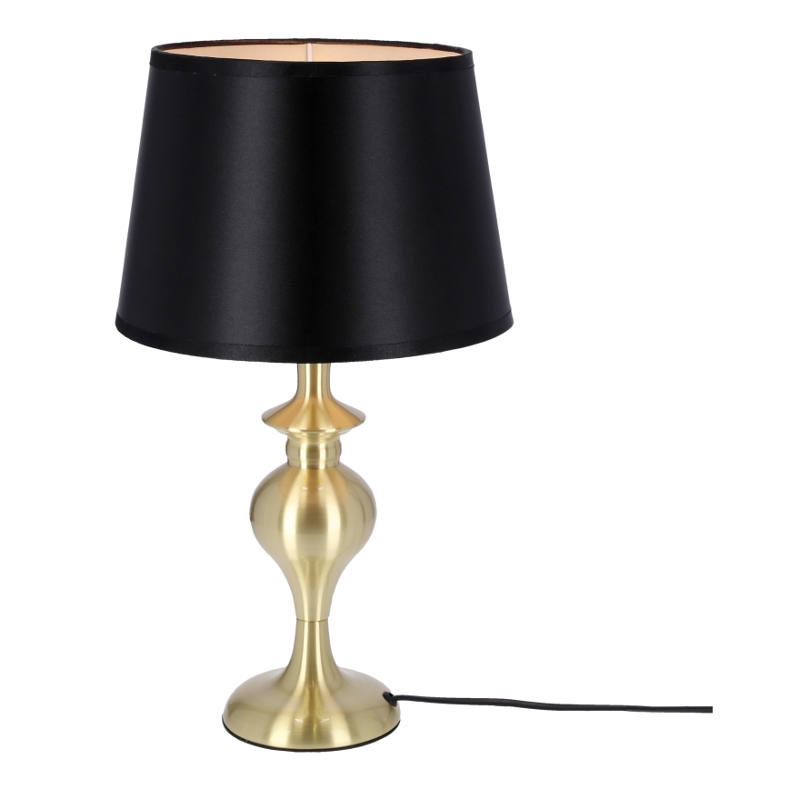 Candeeiro de mesa PRIMA GOLD 1xE27/60W/230V preto/dourada