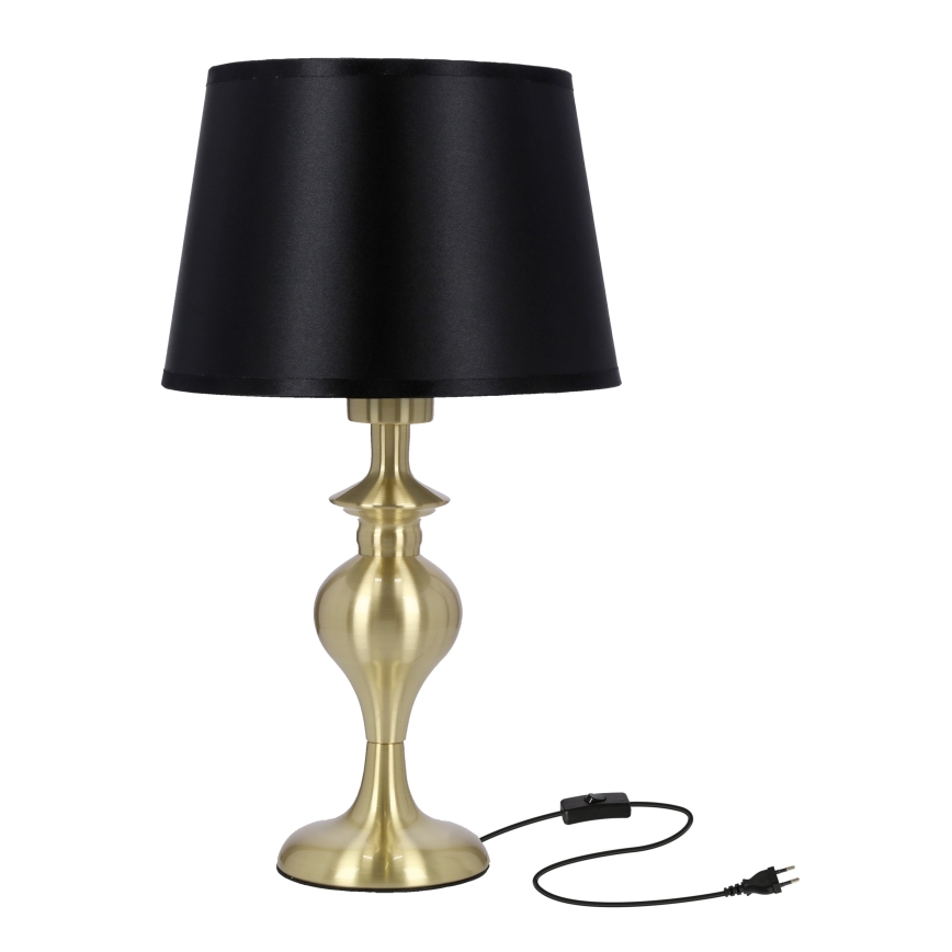 Candeeiro de mesa PRIMA GOLD 1xE27/60W/230V preto/dourada