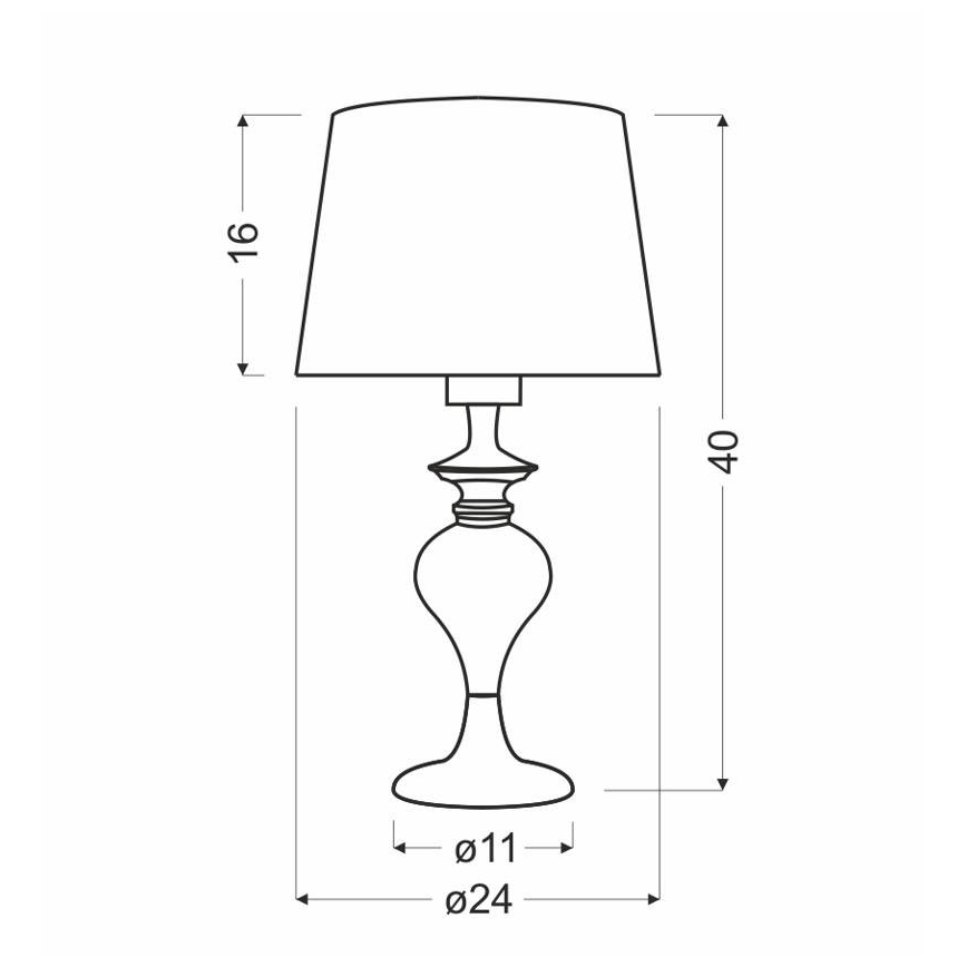 Candeeiro de mesa PRIMA GOLD 1xE27/60W/230V preto/dourada