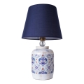 Candeeiro de mesa RAMZES 1xE27/40W/230V azul/branco