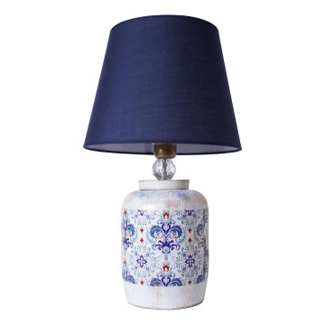 Candeeiro de mesa RAMZES 1xE27/40W/230V azul/branco