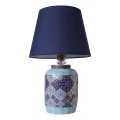 Candeeiro de mesa RAMZES 1xE27/40W/230V azul