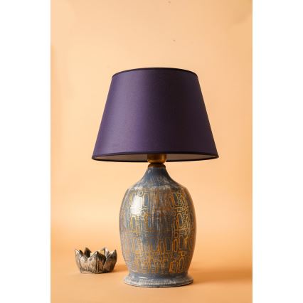 Candeeiro de mesa RAMZES 1xE27/40W/230V azul