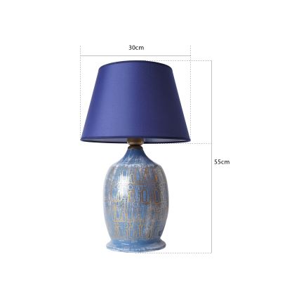 Candeeiro de mesa RAMZES 1xE27/40W/230V azul