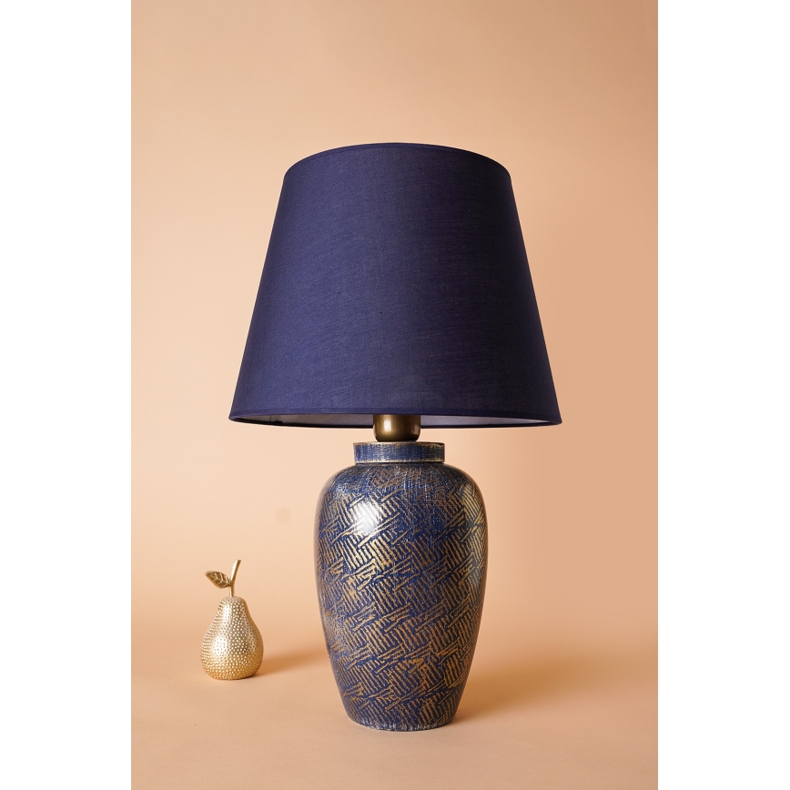 Candeeiro de mesa RAMZES 1xE27/40W/230V azul