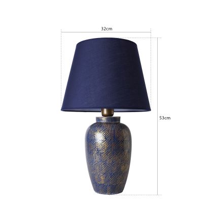 Candeeiro de mesa RAMZES 1xE27/40W/230V azul