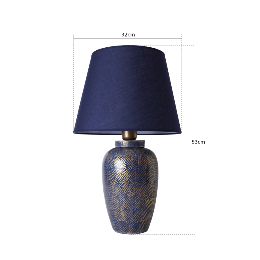 Candeeiro de mesa RAMZES 1xE27/40W/230V azul